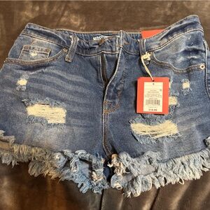 Mossimo Supply Co Blue Jean Shorts with Distressed Details